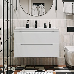 Vivon Тумба под раковину Shelly 90 подвесная белая матовая – фотография-2